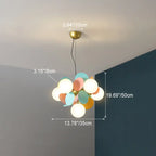 Contemporary Nordic Metal Acrylic Colorful Flower Branch Round Glass Ball 5/6/8/10/12/15 Light Chandelier for Living Room Lumendat