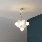Contemporary Nordic Metal Acrylic Colorful Flower Branch Round Glass Ball 5/6/8/10/12/15 Light Chandelier for Living Room Lumendat