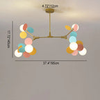 Contemporary Nordic Metal Acrylic Colorful Flower Branch Round Glass Ball 5/6/8/10/12/15 Light Chandelier for Living Room Lumendat