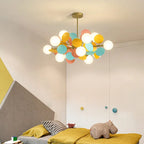 Contemporary Nordic Metal Acrylic Colorful Flower Branch Round Glass Ball 5/6/8/10/12/15 Light Chandelier for Living Room Lumendat