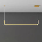 Modern Minimalist Long Strip Metal Aluminum Silica Gel LED Island Light Chandeliers for Dining Room BulbSquare