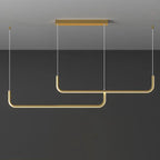 Modern Minimalist Long Strip Metal Aluminum Silica Gel LED Island Light Chandeliers for Dining Room BulbSquare