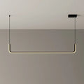 Modern Minimalist Long Strip Metal Aluminum Silica Gel LED Island Light Chandeliers for Dining Room BulbSquare