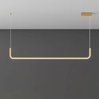 Modern Minimalist Long Strip Metal Aluminum Silica Gel LED Island Light Chandeliers for Dining Room BulbSquare