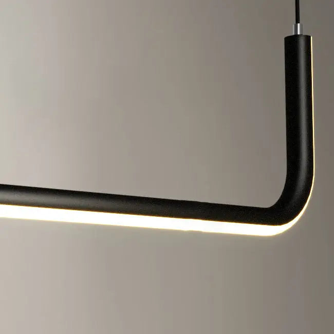 Modern Minimalist Long Strip Metal Aluminum Silica Gel LED Island Light Chandeliers for Dining Room BulbSquare