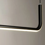 Modern Minimalist Long Strip Metal Aluminum Silica Gel LED Island Light Chandeliers for Dining Room BulbSquare