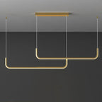 Modern Minimalist Long Strip Metal Aluminum Silica Gel LED Island Light Chandeliers for Dining Room BulbSquare