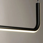Modern Minimalist Long Strip Metal Aluminum Silica Gel LED Island Light Chandeliers for Dining Room BulbSquare
