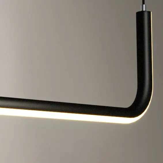 Modern Minimalist Long Strip Metal Aluminum Silica Gel LED Island Light Chandeliers for Dining Room BulbSquare