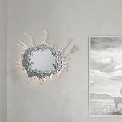 Contemporary Creative Stainless Steel Acrylic Water Drop Mirror LED Wall Sconce Lamp For Bathroom