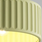 Contemporary Nordic Painted Ribbed Cylinder Resin 1-light Semi-flush Mount Ceiling Light for Hallways BulbSquare