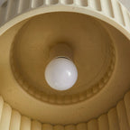 Contemporary Nordic Painted Ribbed Cylinder Resin 1-light Semi-flush Mount Ceiling Light for Hallways BulbSquare