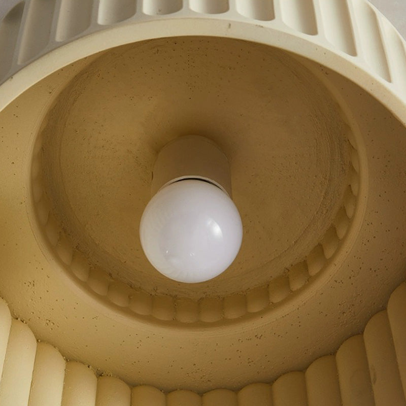 Contemporary Nordic Painted Ribbed Cylinder Resin 1-light Semi-flush Mount Ceiling Light for Hallways