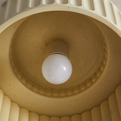Contemporary Nordic Painted Ribbed Cylinder Resin 1-light Semi-flush Mount Ceiling Light for Hallways
