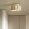 Contemporary Nordic Painted Ribbed Cylinder Resin 1-light Semi-flush Mount Ceiling Light for Hallways BulbSquare