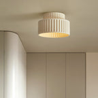 Contemporary Nordic Painted Ribbed Cylinder Resin 1-light Semi-flush Mount Ceiling Light for Hallways BulbSquare