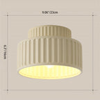 Contemporary Nordic Painted Ribbed Cylinder Resin 1-light Semi-flush Mount Ceiling Light for Hallways BulbSquare