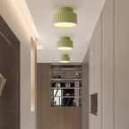 Contemporary Nordic Painted Ribbed Cylinder Resin 1-light Semi-flush Mount Ceiling Light for Hallways BulbSquare