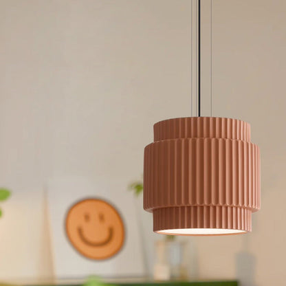 Contemporary Nordic Painted Ribbed Resin 1/3-light Pendant Light for Living Room