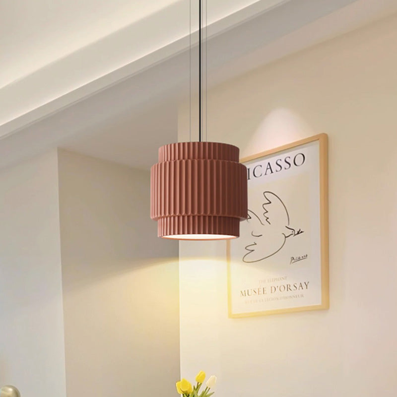 Contemporary Nordic Painted Ribbed Resin 1/3-light Pendant Light for Living Room