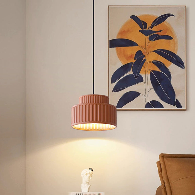 Contemporary Nordic Painted Ribbed Resin 1/3-light Pendant Light for Living Room