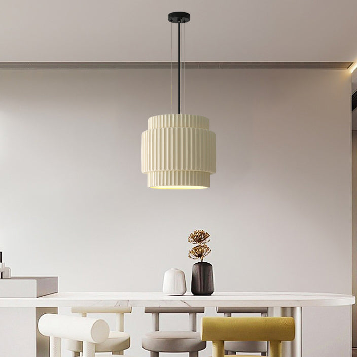 Contemporary Nordic Painted Ribbed Resin 1/3-light Pendant Light for Living Room