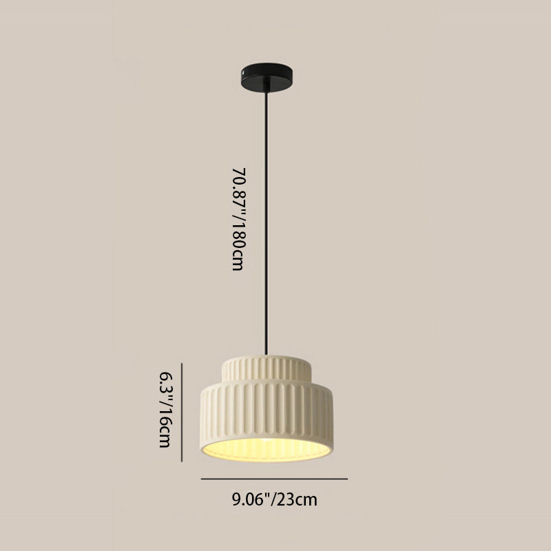Contemporary Nordic Painted Ribbed Resin 1/3-light Pendant Light for Living Room