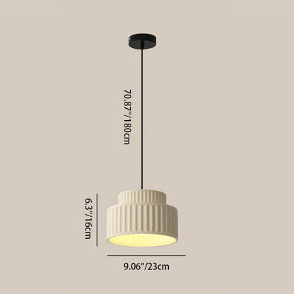 Contemporary Nordic Painted Ribbed Resin 1/3-light Pendant Light for Living Room