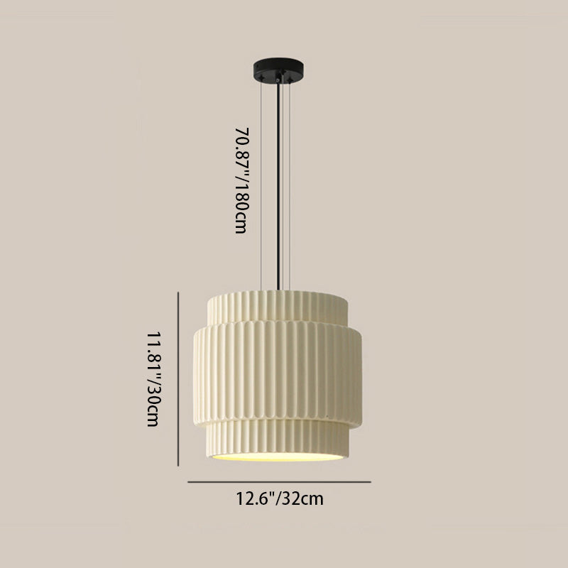 Contemporary Nordic Painted Ribbed Resin 1/3-light Pendant Light for Living Room