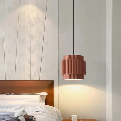 Contemporary Nordic Painted Ribbed Resin 1/3-light Pendant Light for Living Room