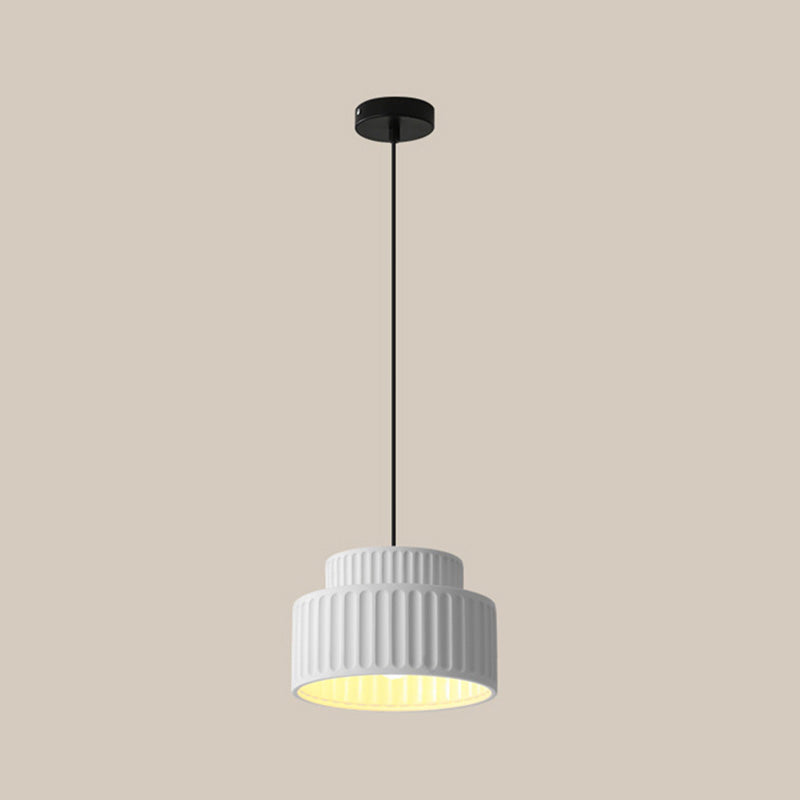 Contemporary Nordic Painted Ribbed Resin 1/3-light Pendant Light for Living Room