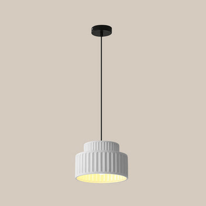 Contemporary Nordic Painted Ribbed Resin 1/3-light Pendant Light for Living Room