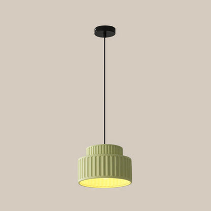 Contemporary Nordic Painted Ribbed Resin 1/3-light Pendant Light for Living Room