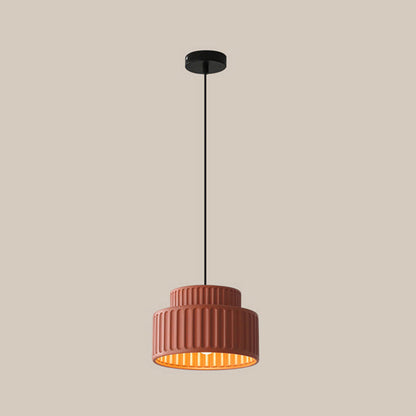 Contemporary Nordic Painted Ribbed Resin 1/3-light Pendant Light for Living Room