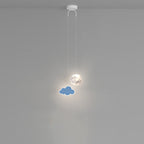 Lumendat Contemporary Creative Cartoon Acrylic Airplane Cloud Moon Shade LED Kids Chandelier For Bedroom Lumendat