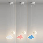Lumendat Contemporary Creative Cartoon Acrylic Airplane Cloud Moon Shade LED Kids Chandelier For Bedroom Lumendat