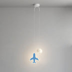 Lumendat Contemporary Creative Cartoon Acrylic Airplane Cloud Moon Shade LED Kids Chandelier For Bedroom Lumendat
