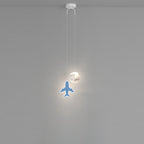 Lumendat Contemporary Creative Cartoon Acrylic Airplane Cloud Moon Shade LED Kids Chandelier For Bedroom Lumendat
