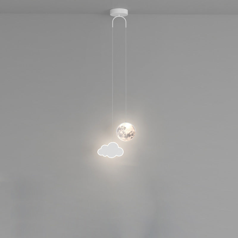 Lumendat Contemporary Creative Cartoon Acrylic Airplane Cloud Moon Shade LED Kids Chandelier For Bedroom Lumendat