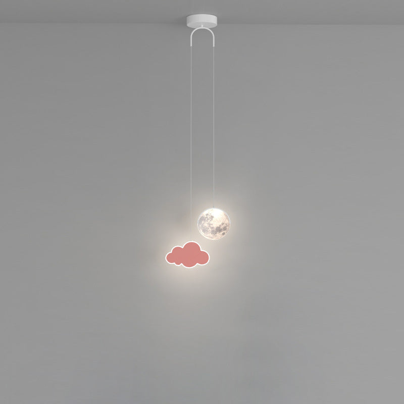 Lumendat Contemporary Creative Cartoon Acrylic Airplane Cloud Moon Shade LED Kids Chandelier For Bedroom Lumendat