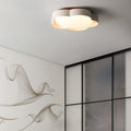 Contemporary Nordic Iron PE Flower LED Semi-Flush Mount Ceiling Light For Bedroom
