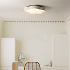 Contemporary Nordic Iron PE Flower LED Semi-Flush Mount Ceiling Light For Bedroom