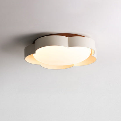 Contemporary Nordic Iron PE Flower LED Semi-Flush Mount Ceiling Light For Bedroom