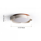 Contemporary Nordic Iron PE Flower LED Semi-Flush Mount Ceiling Light For Bedroom