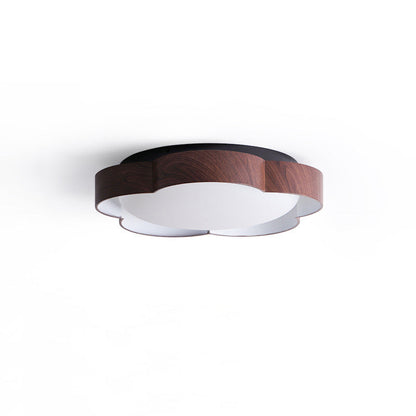 Contemporary Nordic Iron PE Flower LED Semi-Flush Mount Ceiling Light For Bedroom