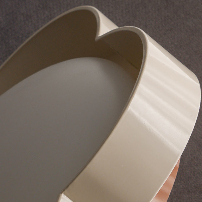 Contemporary Nordic Iron PE Flower LED Semi-Flush Mount Ceiling Light For Bedroom