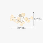 Contemporary Nordic Romantic Rose Shade Iron Resin 7/11/13-light Semi-flush Mount Ceiling Light for Living Room