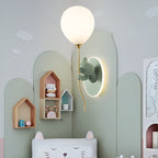Lumendat Contemporary Creative Kids Cartoon Bear Balloon Resin Glass Ball 1-Light Wall Sconce Lamp For Bedroom Lumendat