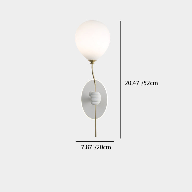 Lumendat Contemporary Creative Kids Cartoon Bear Balloon Resin Glass Ball 1-Light Wall Sconce Lamp For Bedroom Lumendat