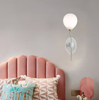 Lumendat Contemporary Creative Kids Cartoon Bear Balloon Resin Glass Ball 1-Light Wall Sconce Lamp For Bedroom Lumendat